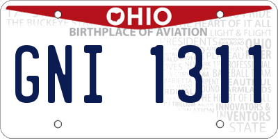 OH license plate GNI1311