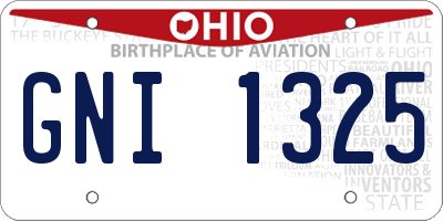 OH license plate GNI1325