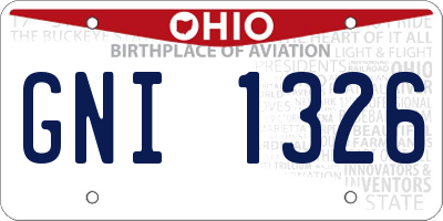 OH license plate GNI1326