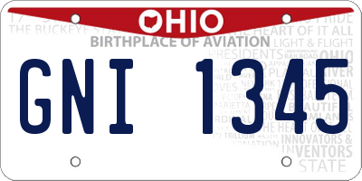 OH license plate GNI1345