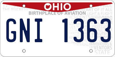 OH license plate GNI1363