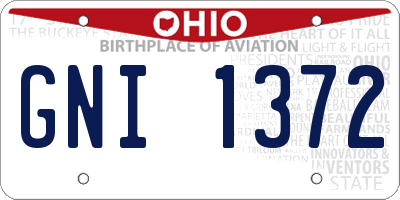 OH license plate GNI1372