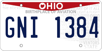 OH license plate GNI1384