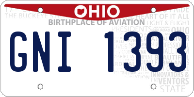 OH license plate GNI1393