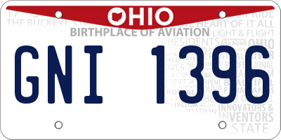 OH license plate GNI1396