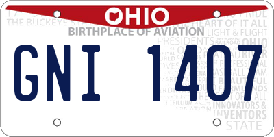 OH license plate GNI1407