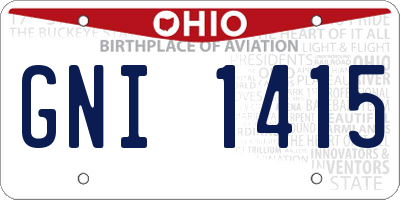OH license plate GNI1415