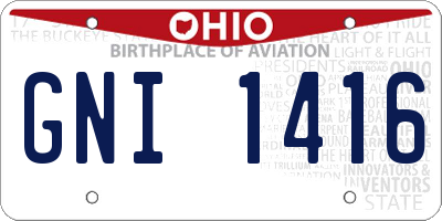 OH license plate GNI1416