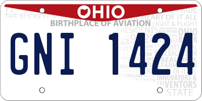 OH license plate GNI1424