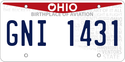 OH license plate GNI1431