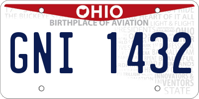 OH license plate GNI1432