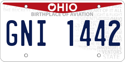 OH license plate GNI1442