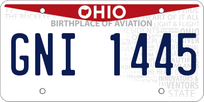 OH license plate GNI1445
