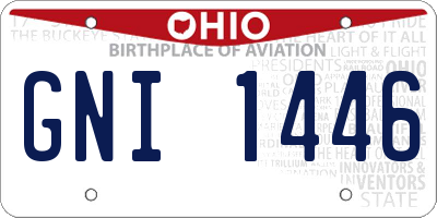OH license plate GNI1446