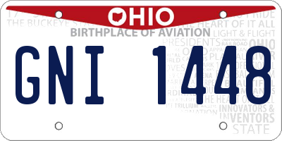 OH license plate GNI1448