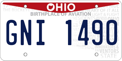 OH license plate GNI1490