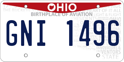 OH license plate GNI1496