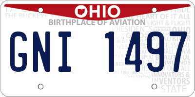 OH license plate GNI1497