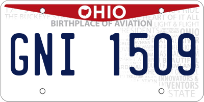 OH license plate GNI1509