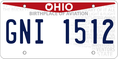 OH license plate GNI1512