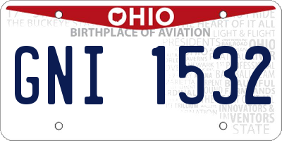 OH license plate GNI1532