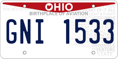 OH license plate GNI1533