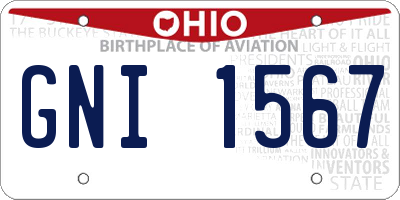 OH license plate GNI1567
