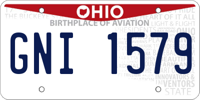 OH license plate GNI1579