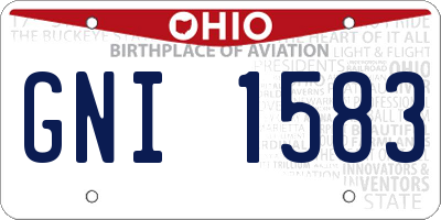 OH license plate GNI1583