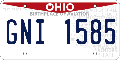 OH license plate GNI1585