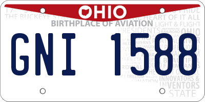 OH license plate GNI1588