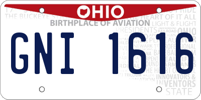 OH license plate GNI1616