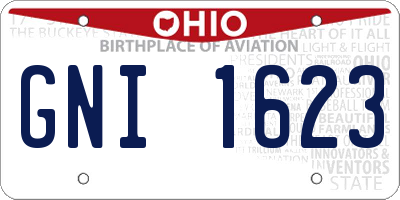 OH license plate GNI1623