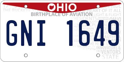 OH license plate GNI1649