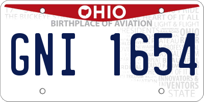 OH license plate GNI1654