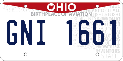 OH license plate GNI1661