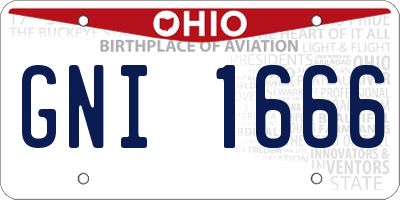 OH license plate GNI1666