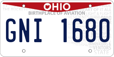 OH license plate GNI1680