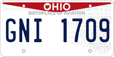 OH license plate GNI1709