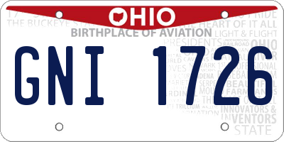 OH license plate GNI1726