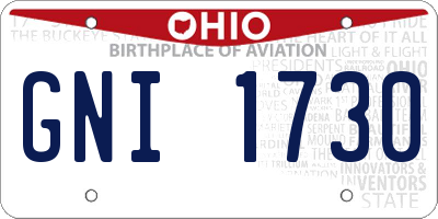 OH license plate GNI1730