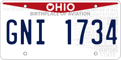 OH license plate GNI1734