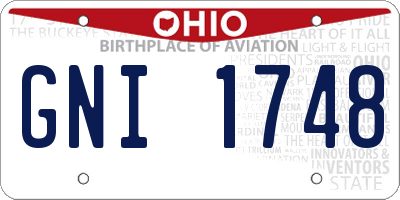 OH license plate GNI1748