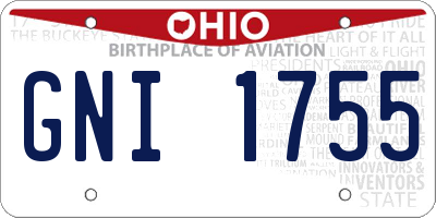 OH license plate GNI1755