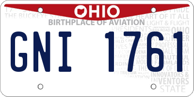OH license plate GNI1761