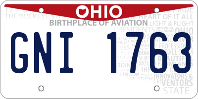 OH license plate GNI1763