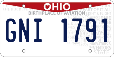 OH license plate GNI1791