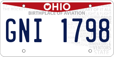 OH license plate GNI1798