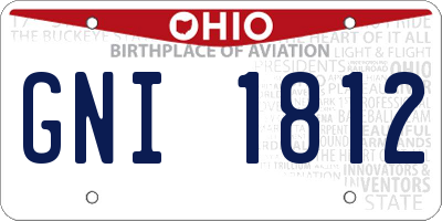 OH license plate GNI1812