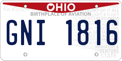 OH license plate GNI1816